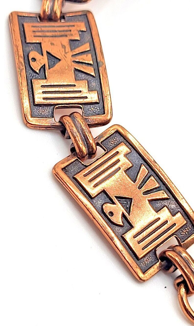 SouthwesternâStyle Native Design Copper Tennis Braclet 7.75in